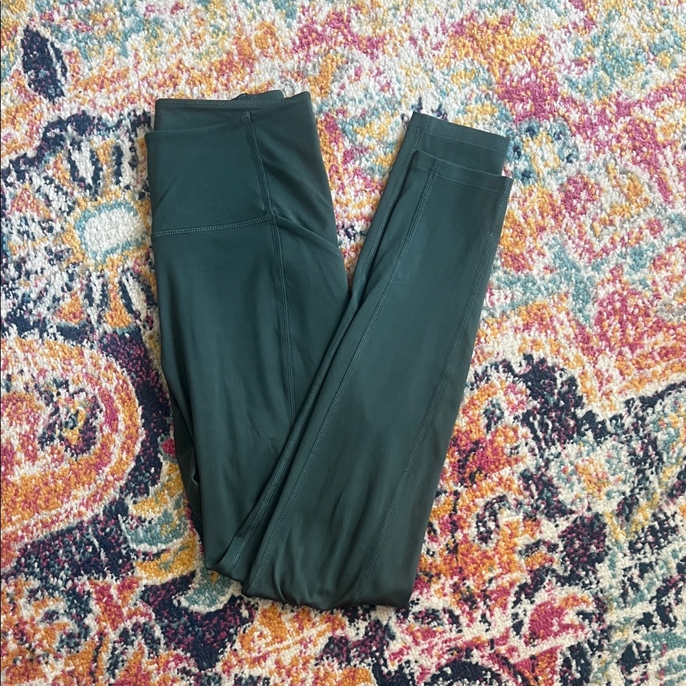 Girlfriend Collective Dark Green Leggings with pockets